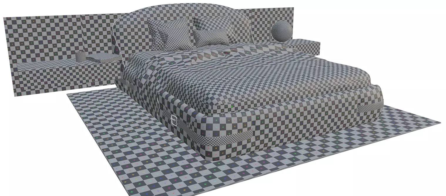 Bedroom furniture Low-poly 3D model_13