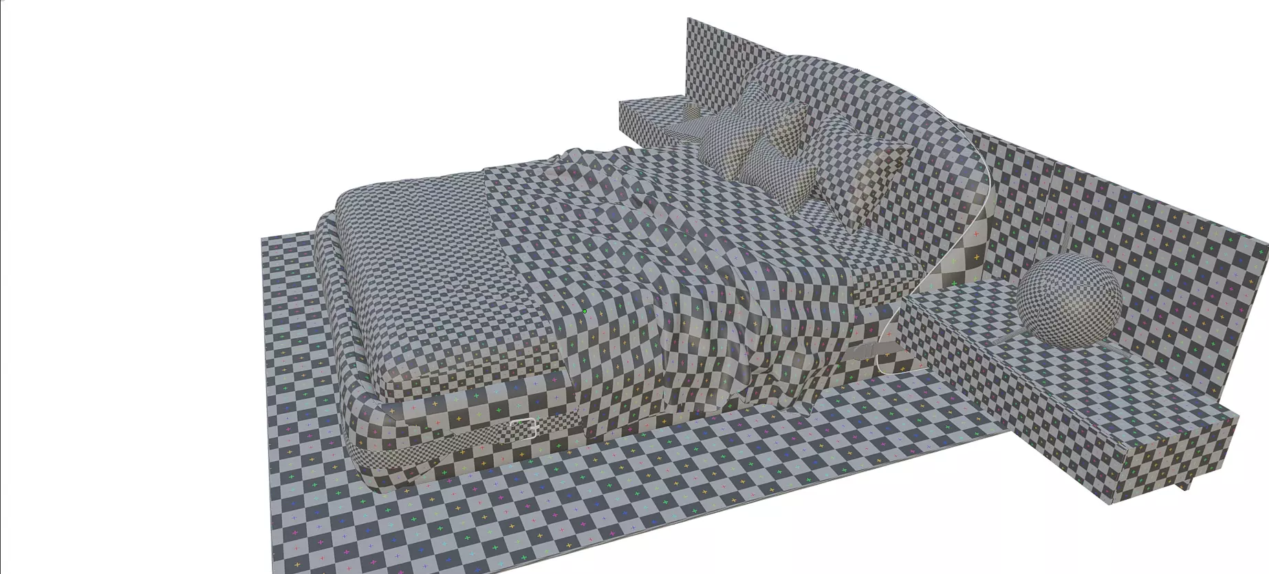 Bedroom furniture Low-poly 3D model_14