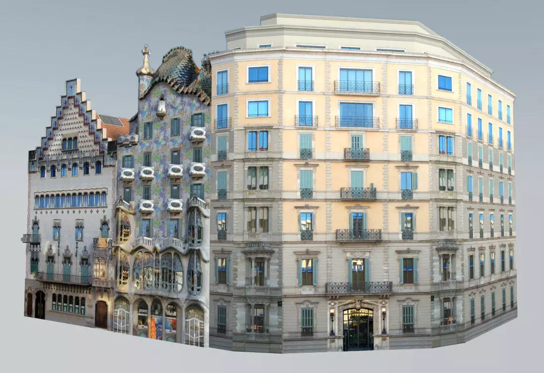 Barcelona Landmarks Low-poly 3D model_0