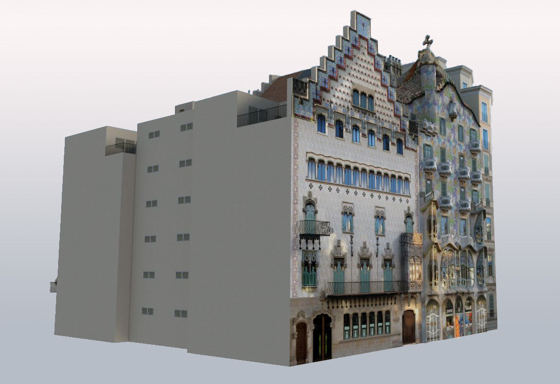 Barcelona Landmarks Low-poly 3D model_2
