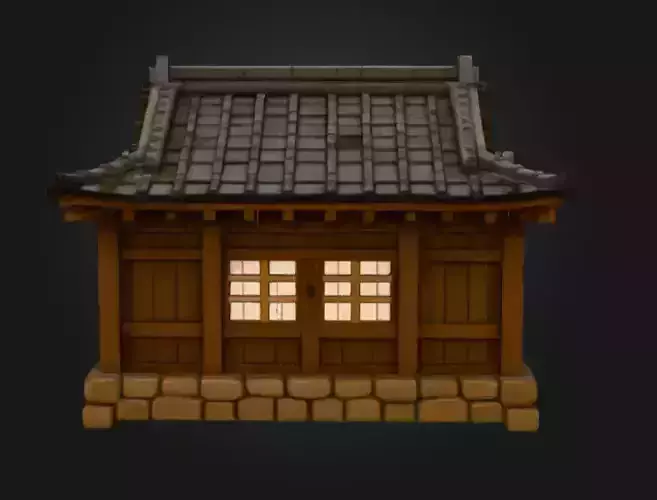 Traditional Wooden Hanok House Low-poly 3D model 5