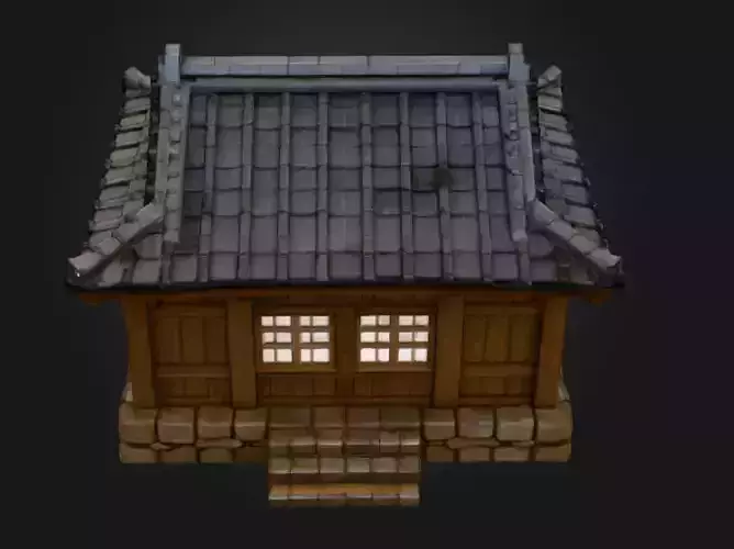 Traditional Wooden Hanok House Low-poly 3D model 7
