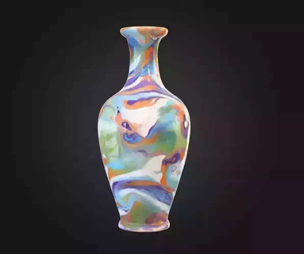 Aurora Swirl Ceramic Vase Low-poly 3D model