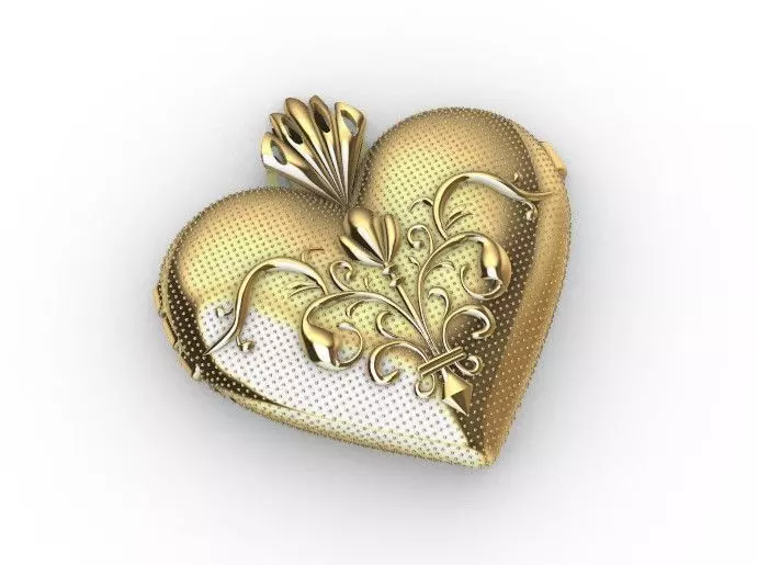 Ornamental Heart Pendant - Vintage Jewelry 3D Model 3D model_0