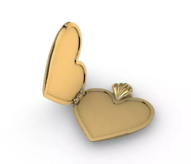 Ornamental Heart Pendant - Vintage Jewelry 3D Model 3D model_2