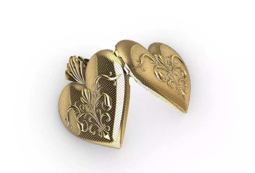 Ornamental Heart Pendant - Vintage Jewelry 3D Model 3D model_3