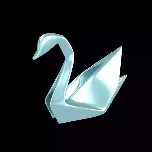 Origami Style Swan Decoration v1 006