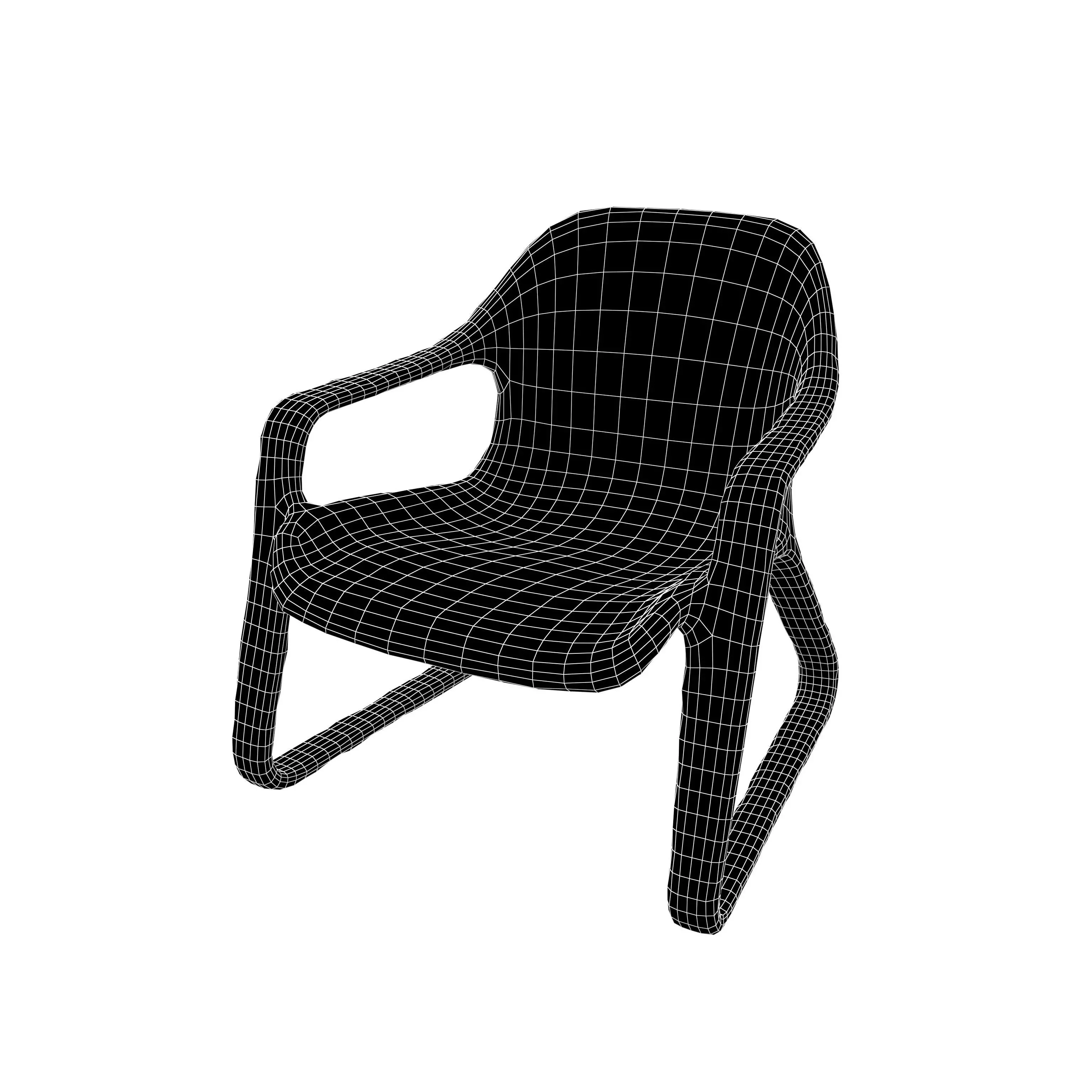 Modern Design Chair v1 003 Low-poly 3D model_5