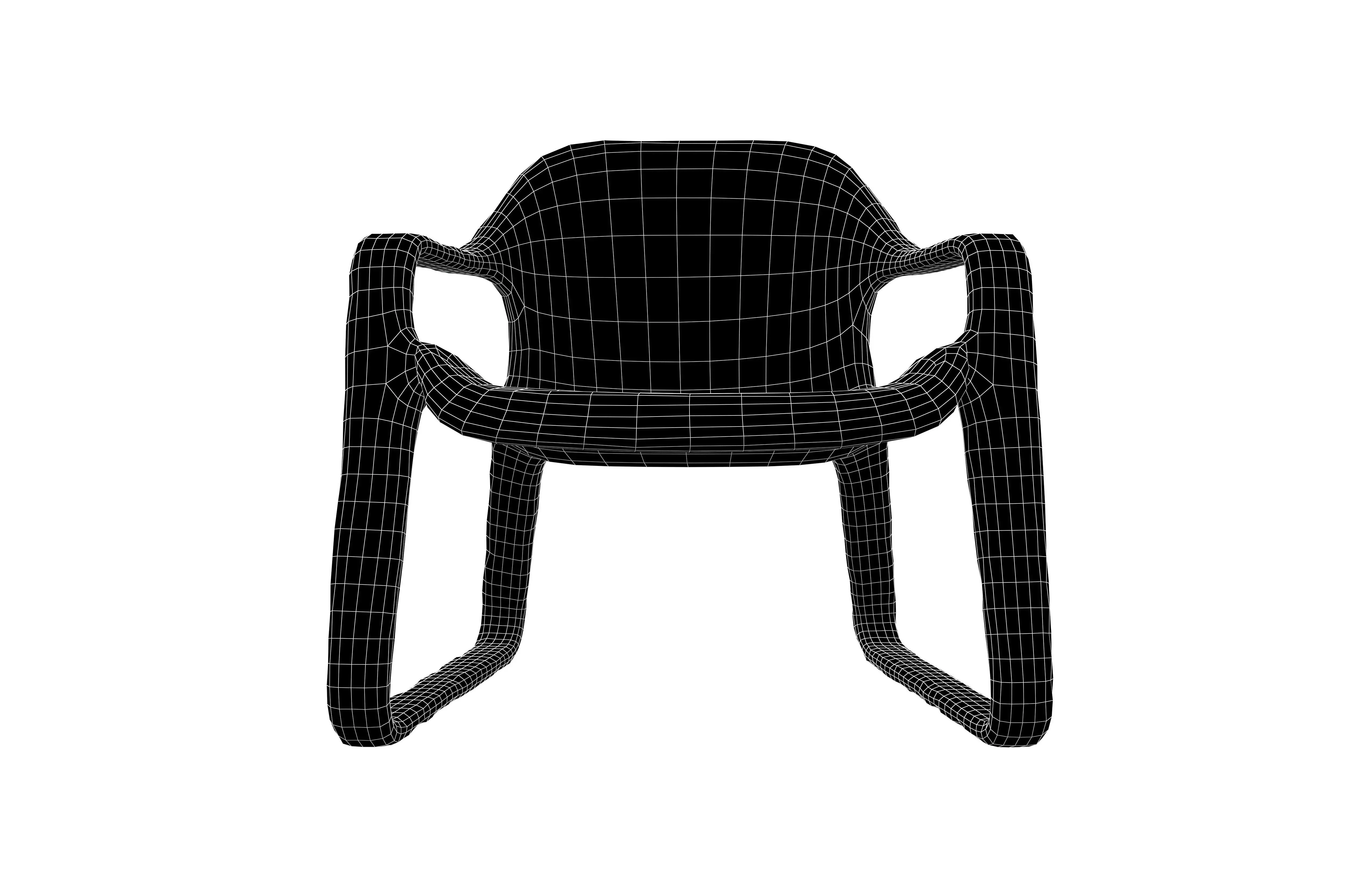 Modern Design Chair v1 003 Low-poly 3D model_4