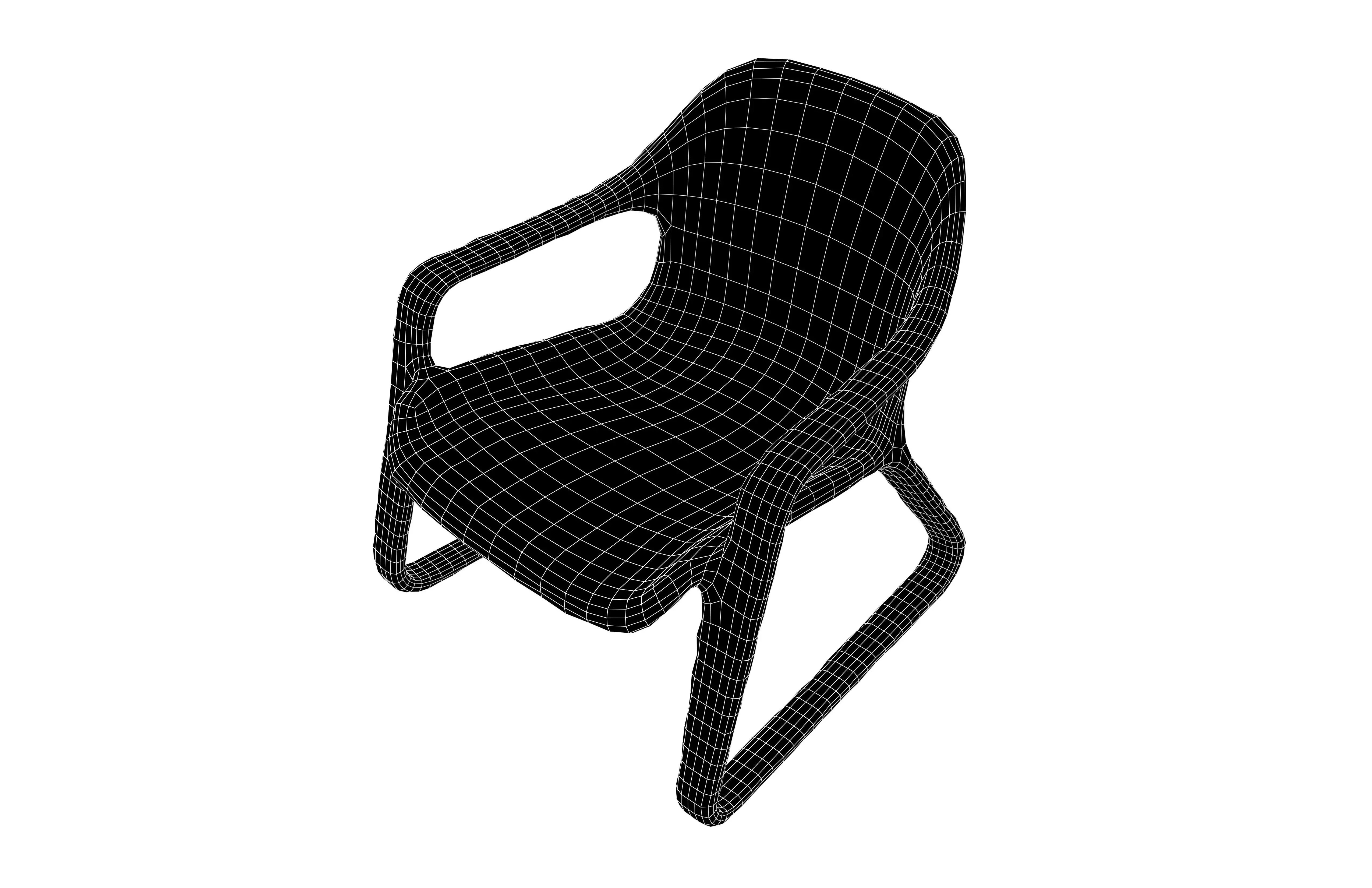 Modern Design Chair v1 003 Low-poly 3D model_6