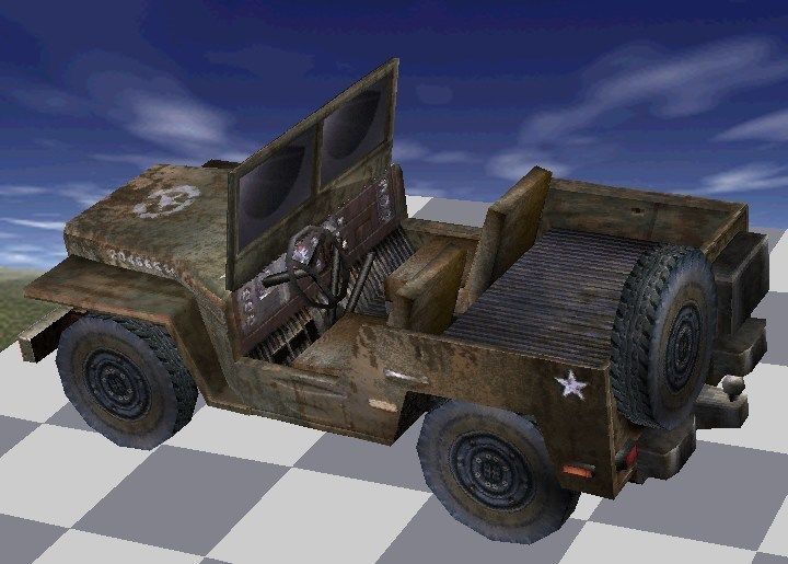 Jeep Truck Textured low-poly Low-poly 3D model_3