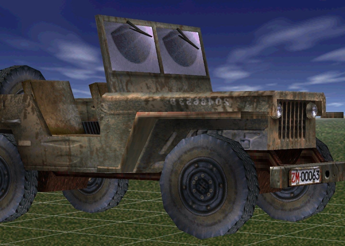 Jeep Truck Textured low-poly Low-poly 3D model_6