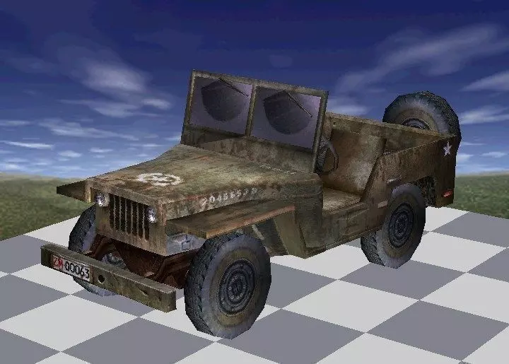 Jeep Truck Textured low-poly Low-poly 3D model_0