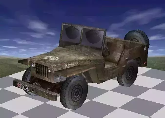 Jeep Truck Textured low-poly Low-poly 3D model