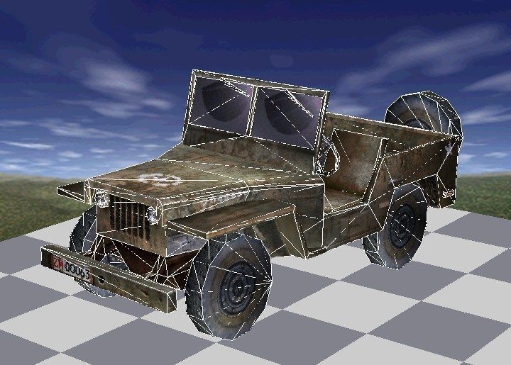 Jeep Truck Textured low-poly Low-poly 3D model_1