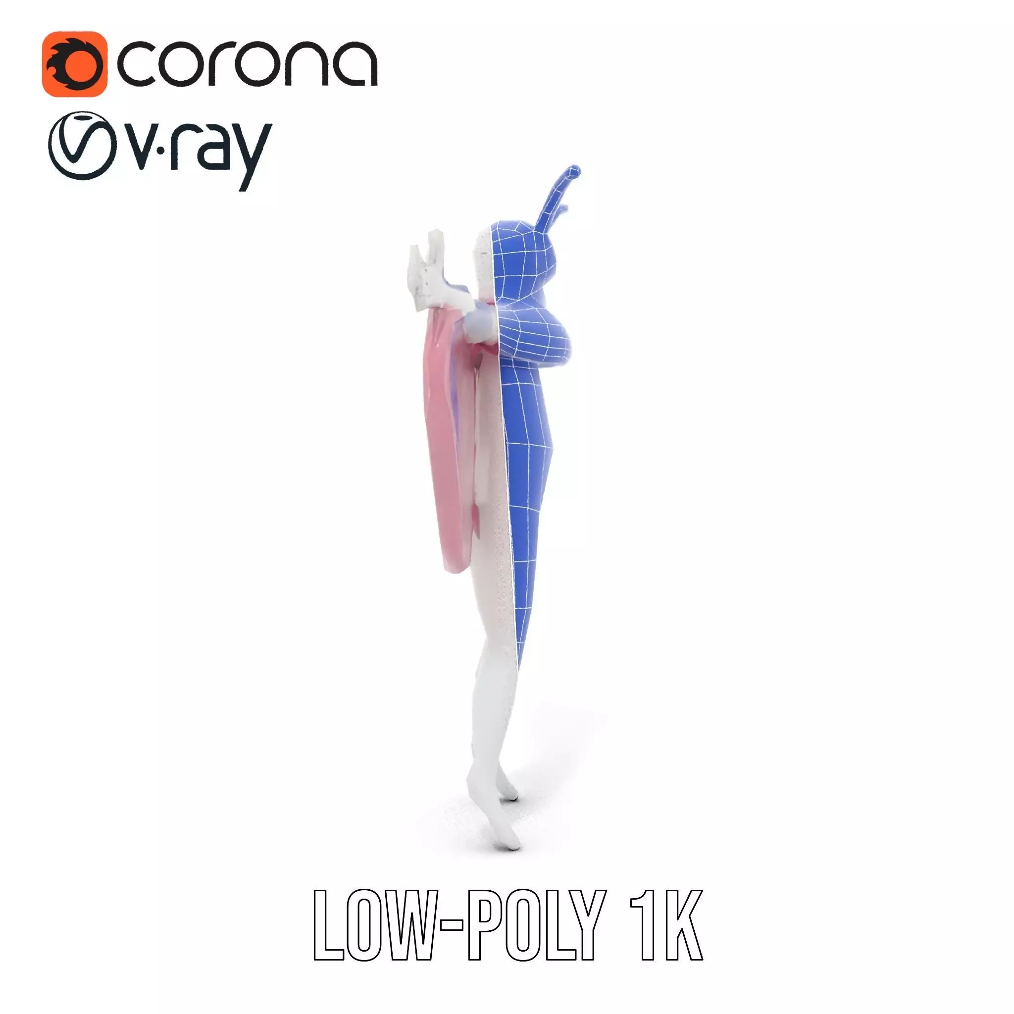 Pink Moth Creature model pack Low-poly 3D model_28