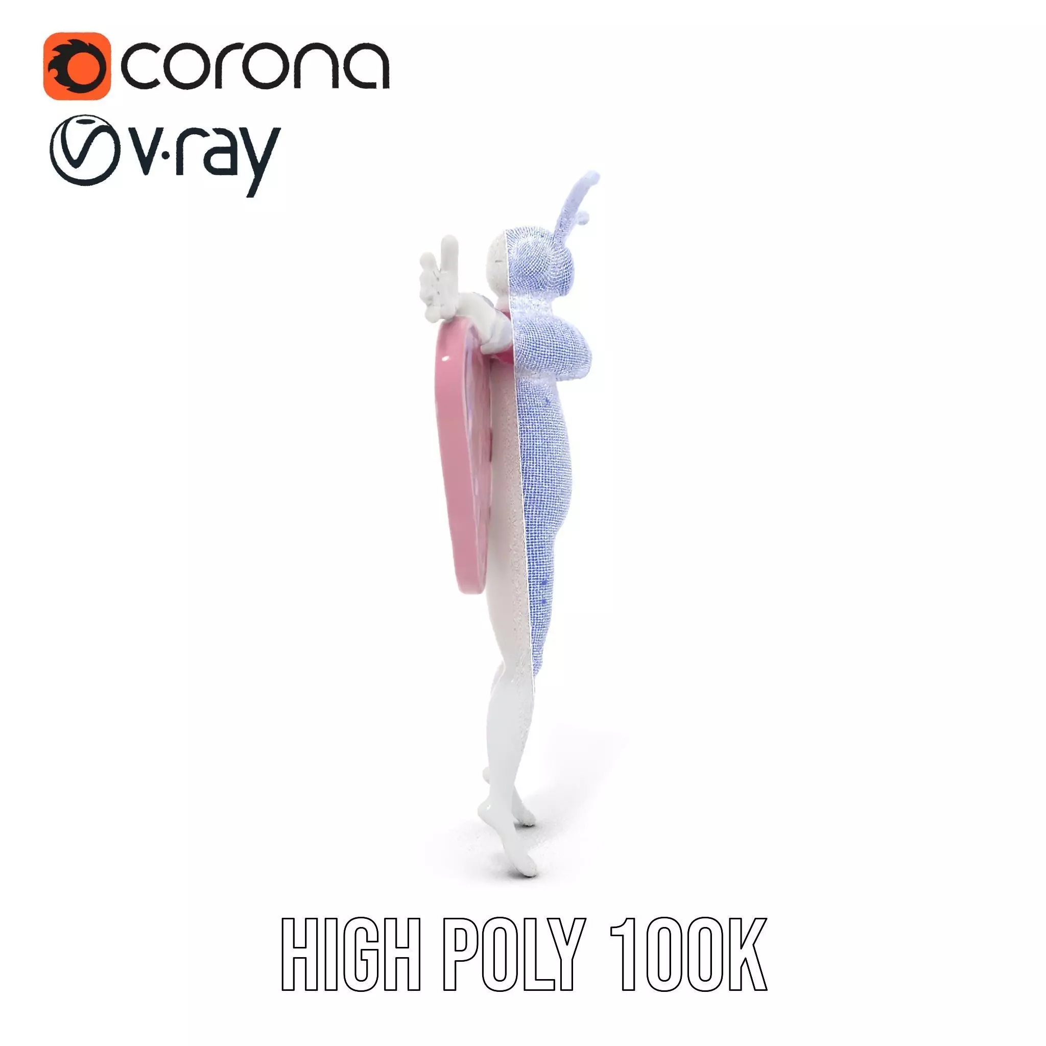 Pink Moth Creature model pack Low-poly 3D model_32