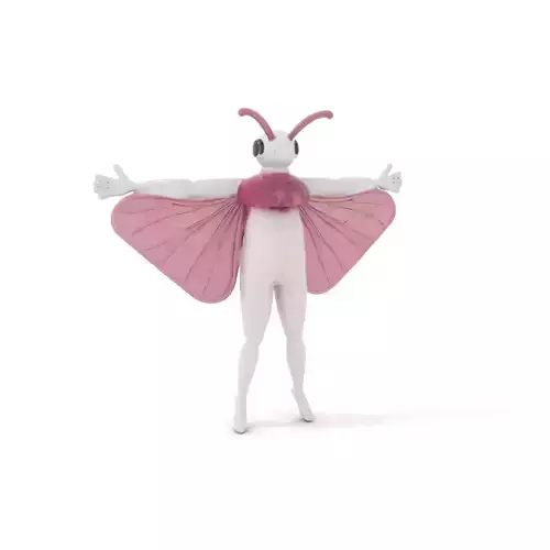 Pink Moth Creature model pack Low-poly 3D model