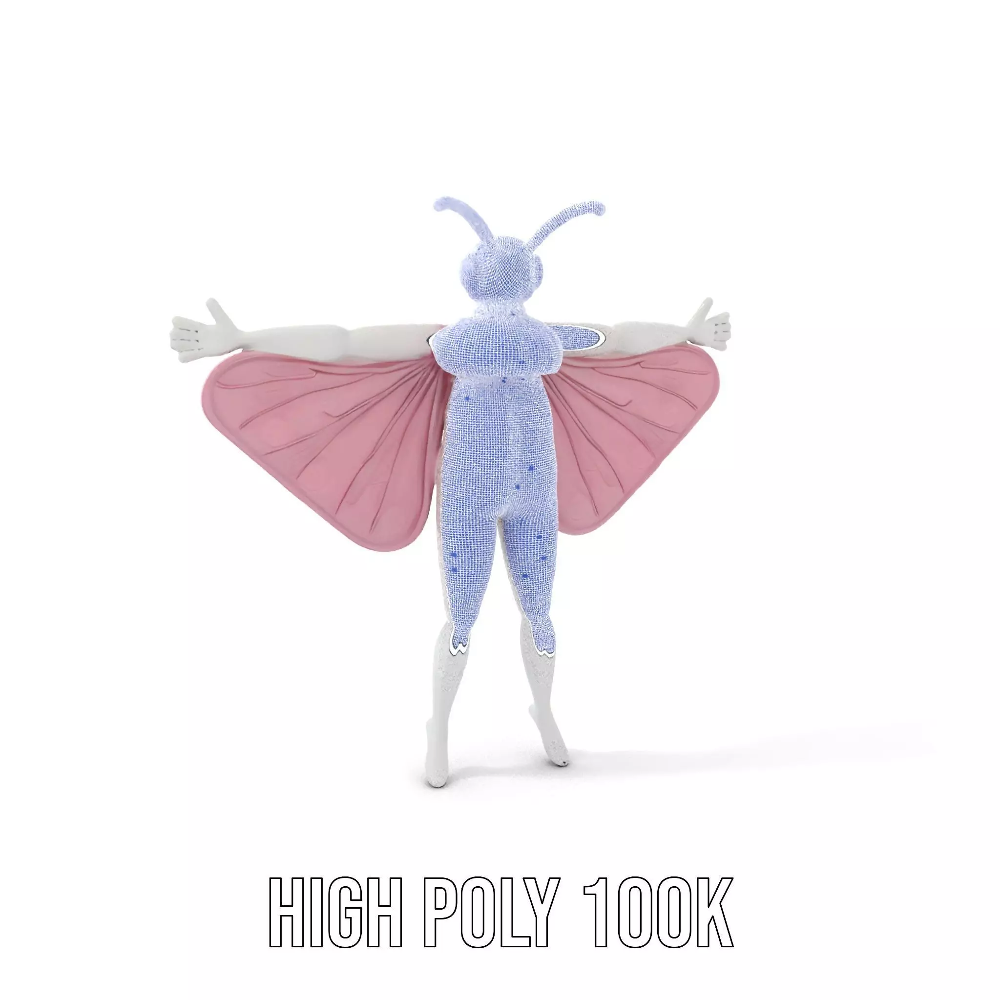 Pink Moth Creature model pack Low-poly 3D model_4