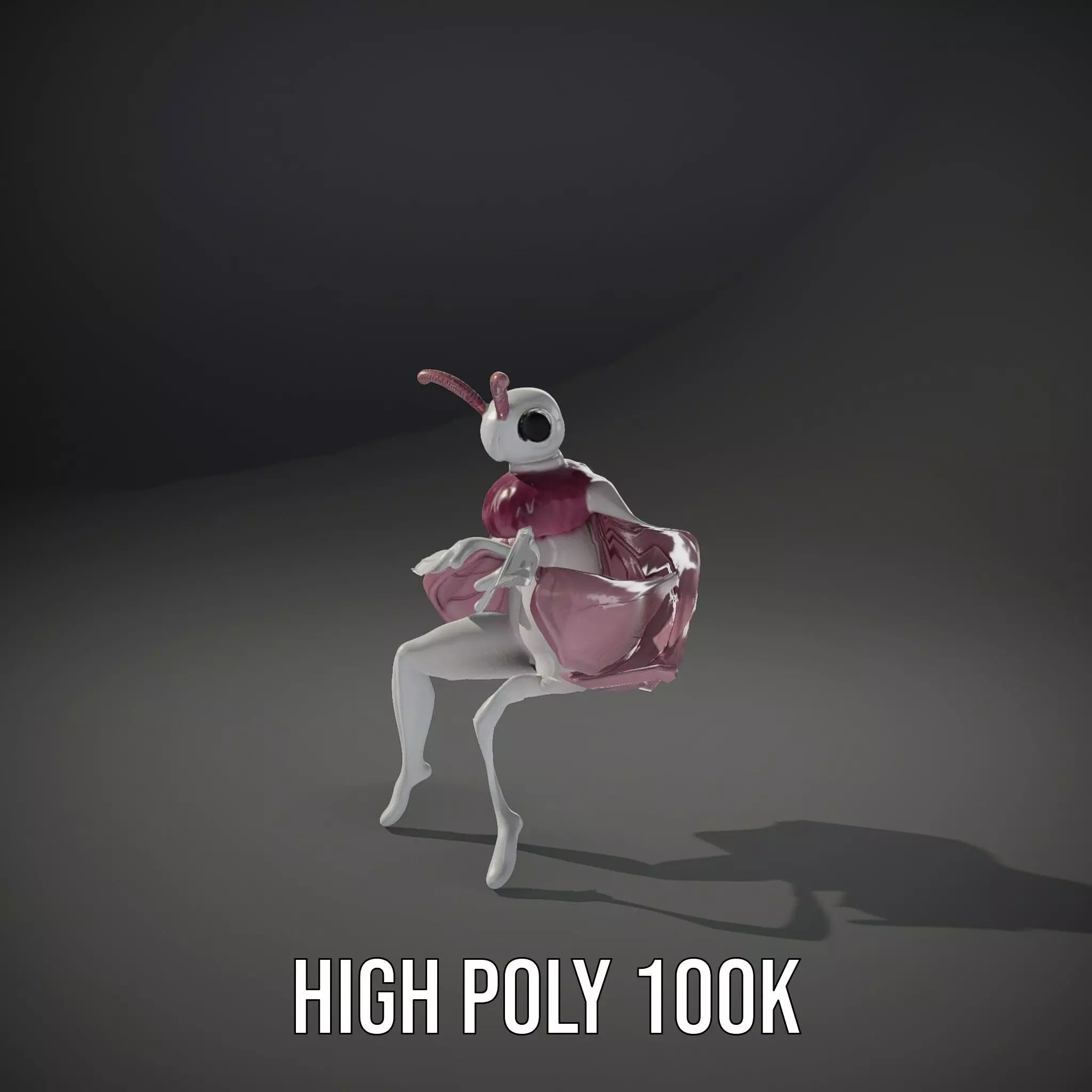 Pink Moth Creature model pack Low-poly 3D model_8