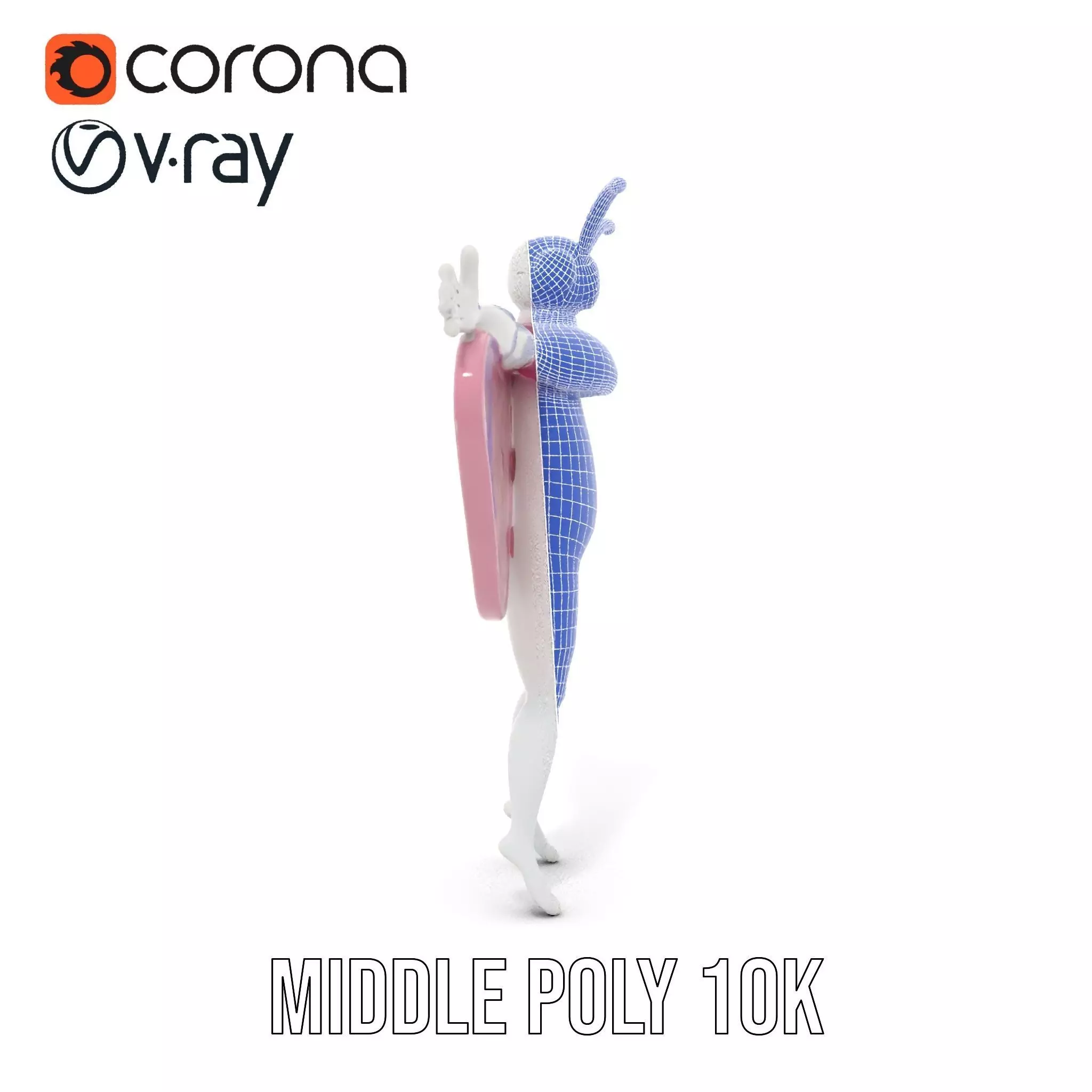 Pink Moth Creature model pack Low-poly 3D model_24