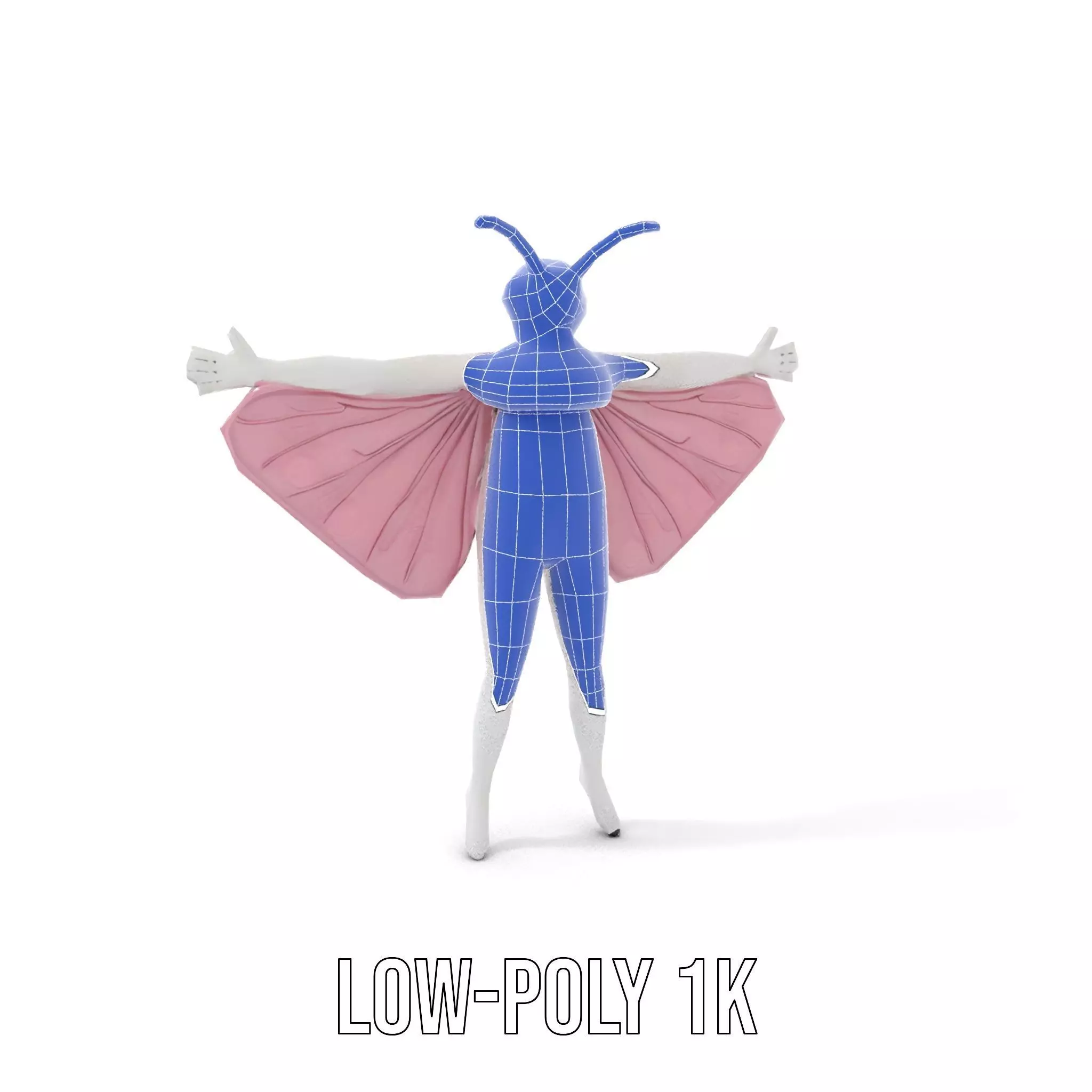 Pink Moth Creature model pack Low-poly 3D model_12