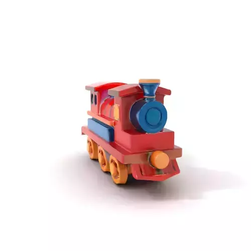 Colorful Wooden Train model pack Low-poly 3D model