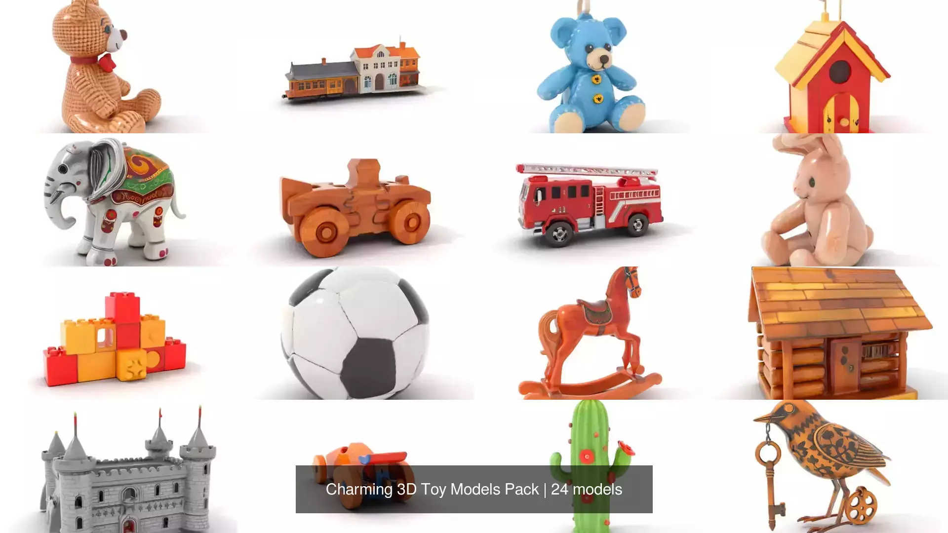 Charming 3D Toy Models Pack 3D Model Collection_0