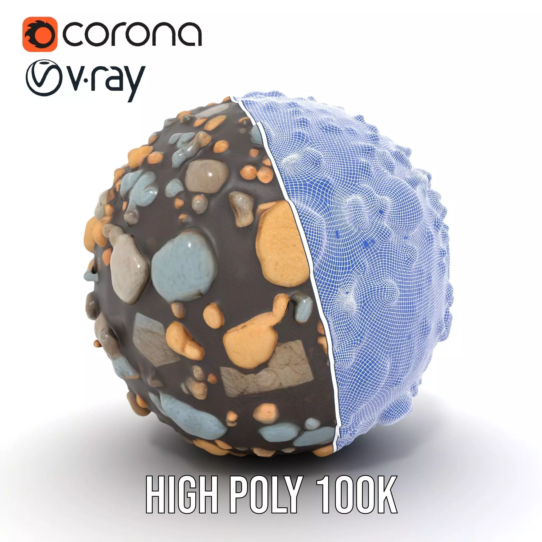 Textured Pebble Sphere model pack Texture_34