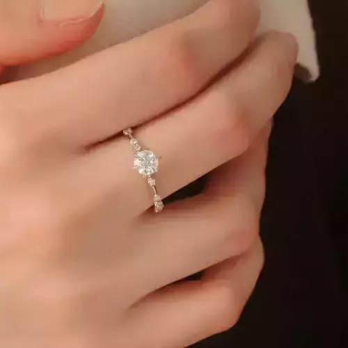 3DM Format Personalized dainty diamond engagement ring for women