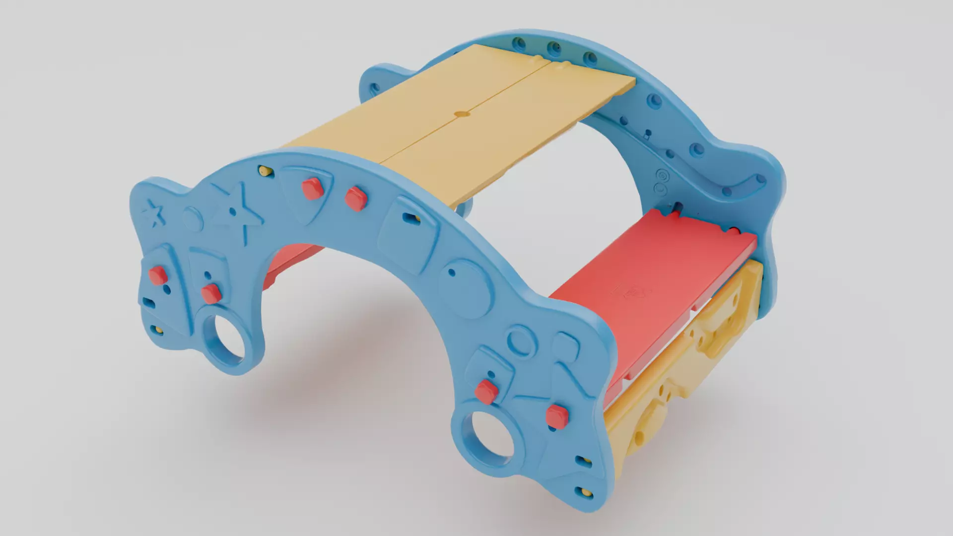 Kids Study Table Low-poly 3D model_4