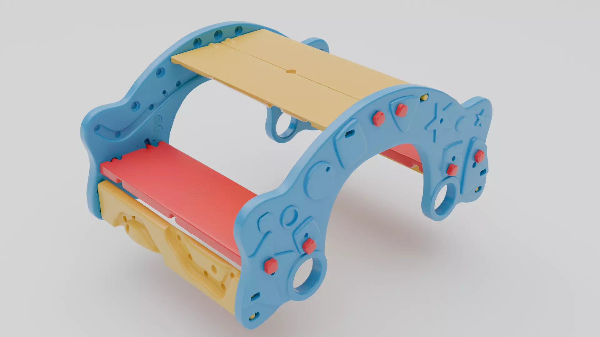 Kids Study Table Low-poly 3D model_2