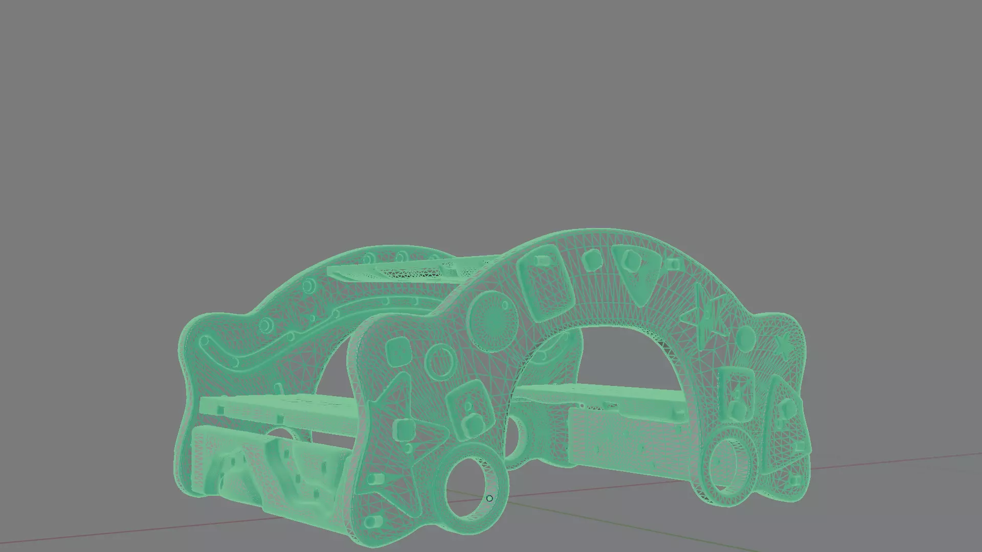 Kids Study Table Low-poly 3D model_10