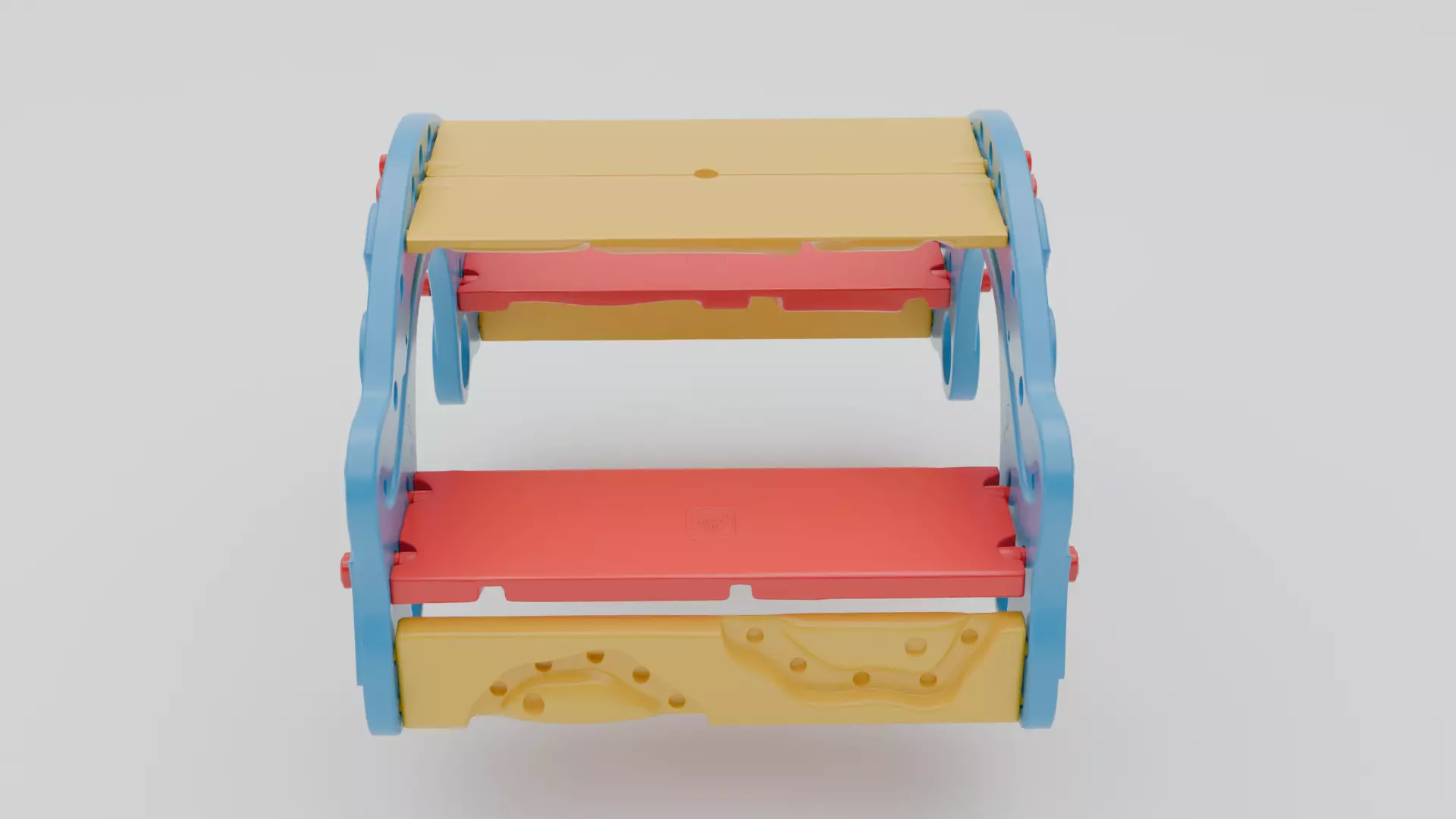 Kids Study Table Low-poly 3D model_3