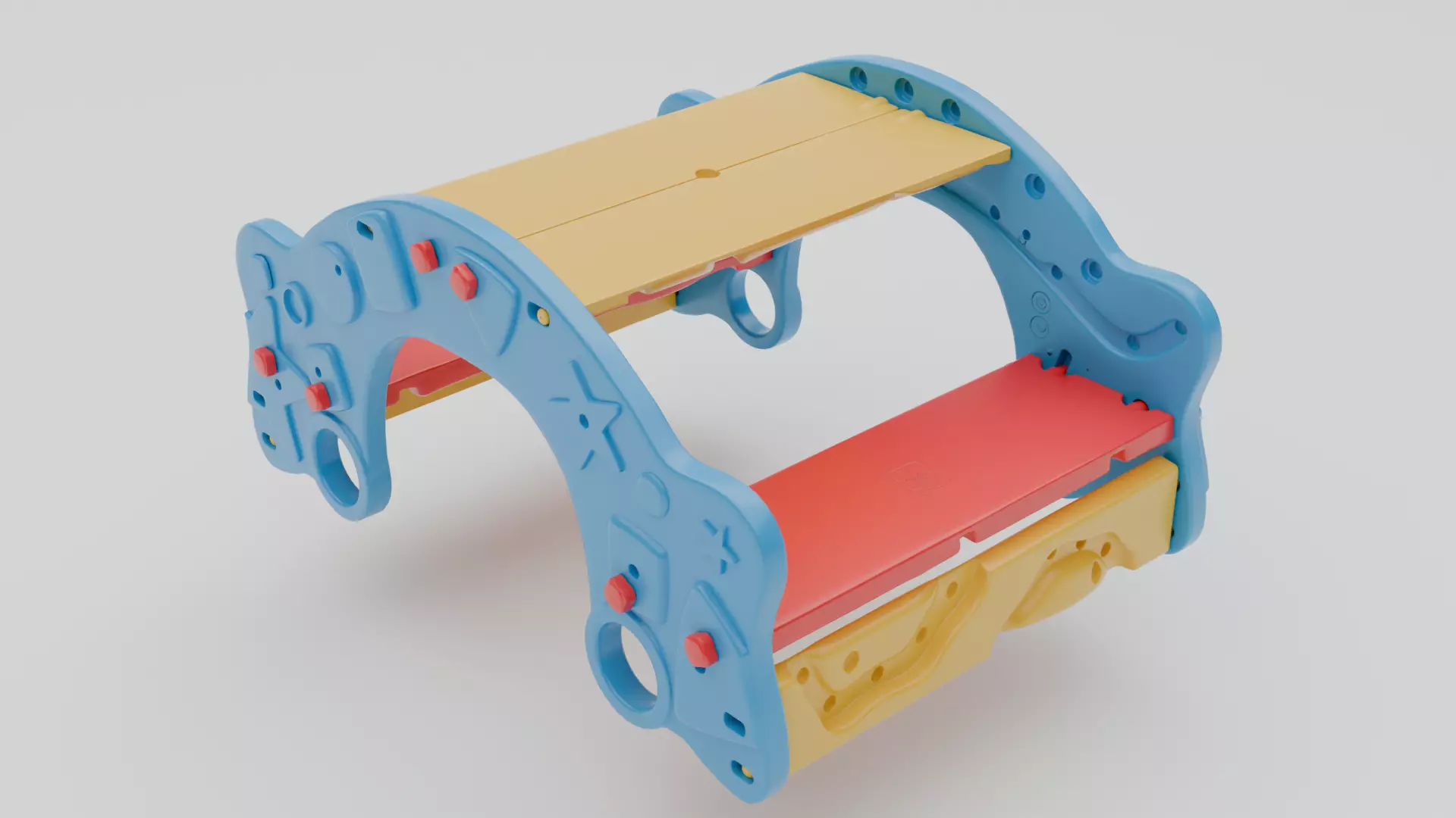 Kids Study Table Low-poly 3D model_7