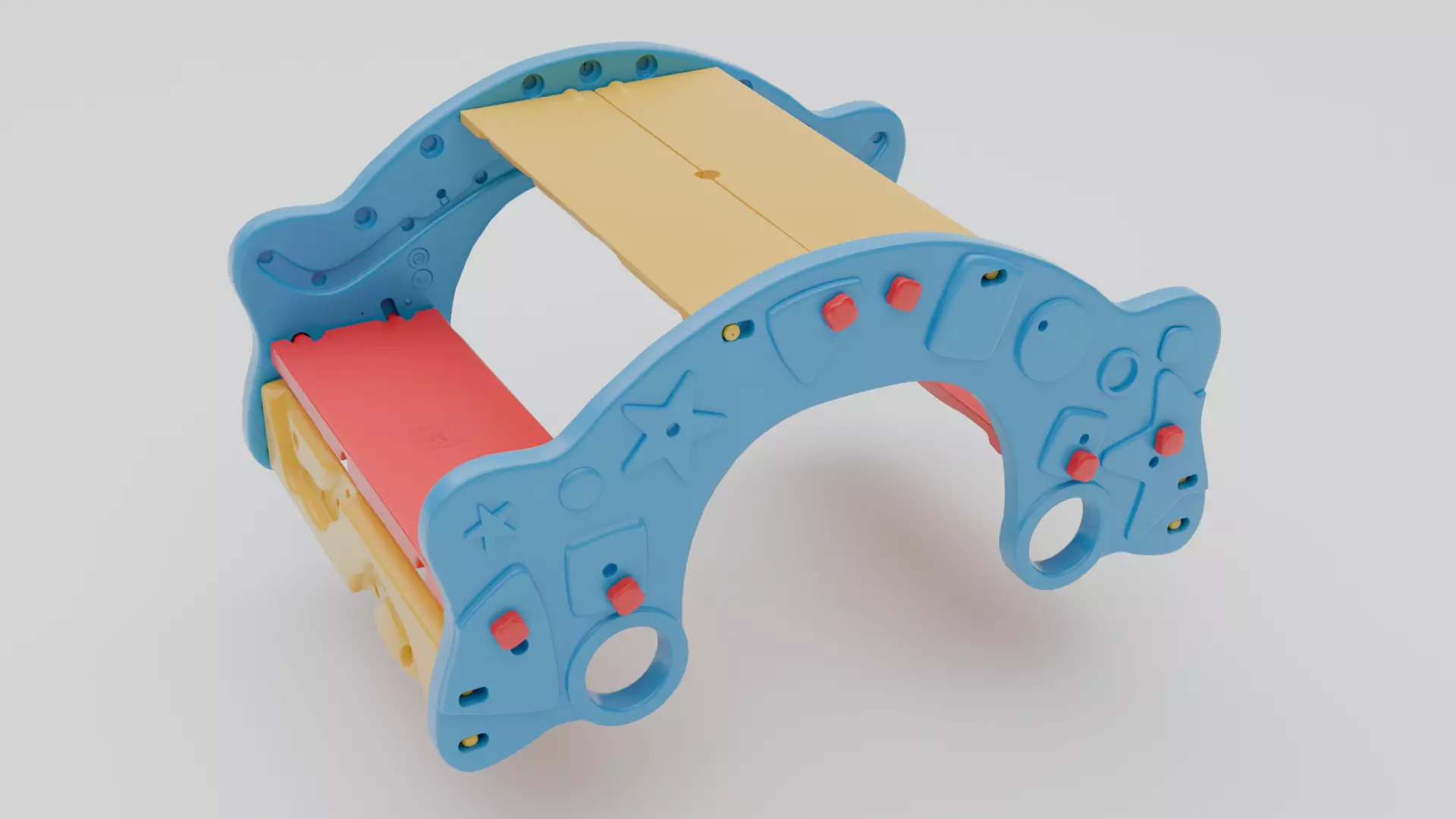 Kids Study Table Low-poly 3D model_5