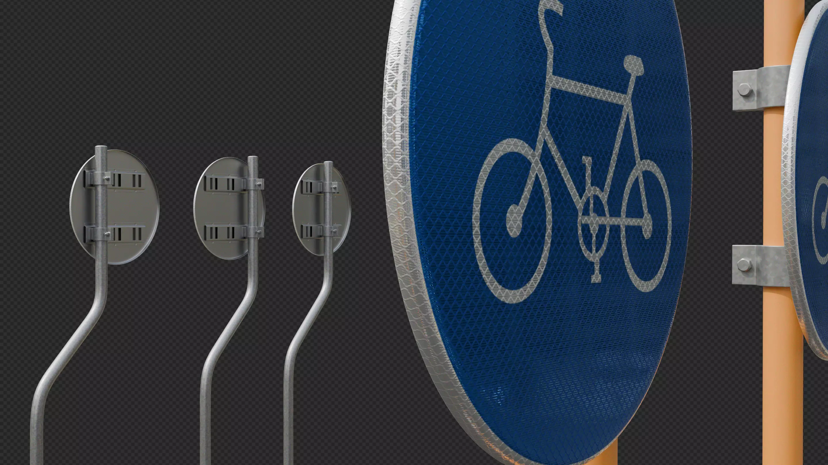 Tokyo Road Sign Cycle Low-poly 3D model_15