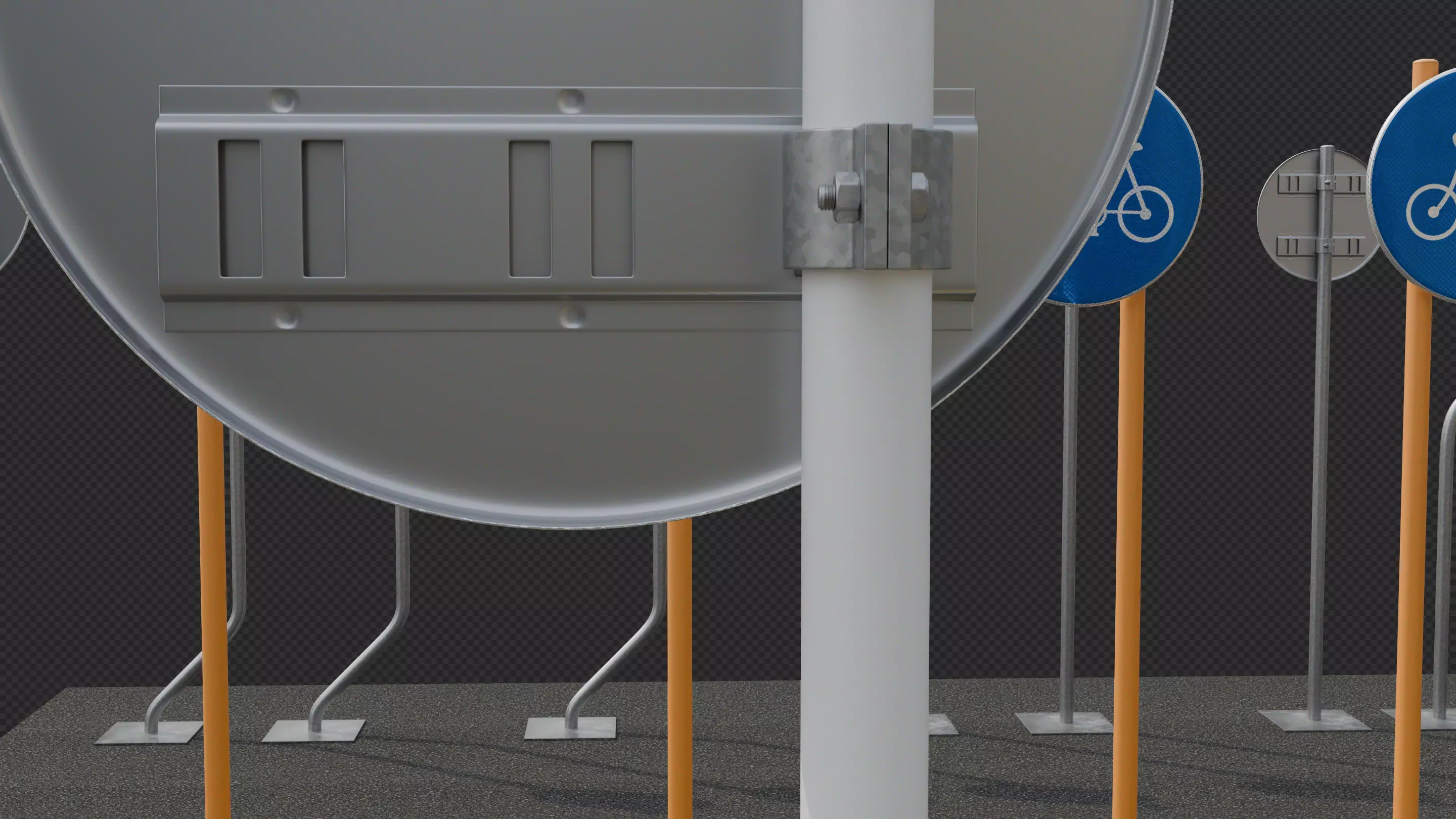 Tokyo Road Sign Cycle Low-poly 3D model_28