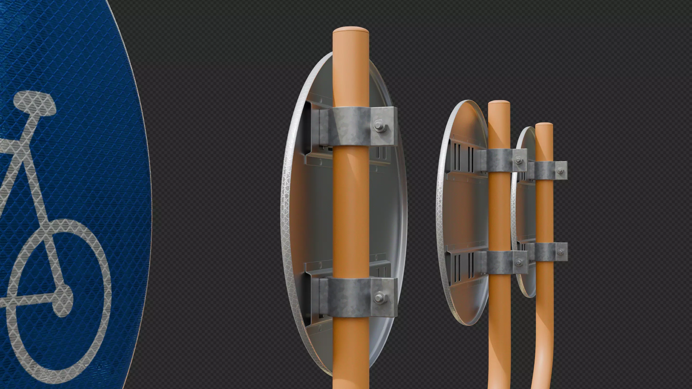 Tokyo Road Sign Cycle Low-poly 3D model_13