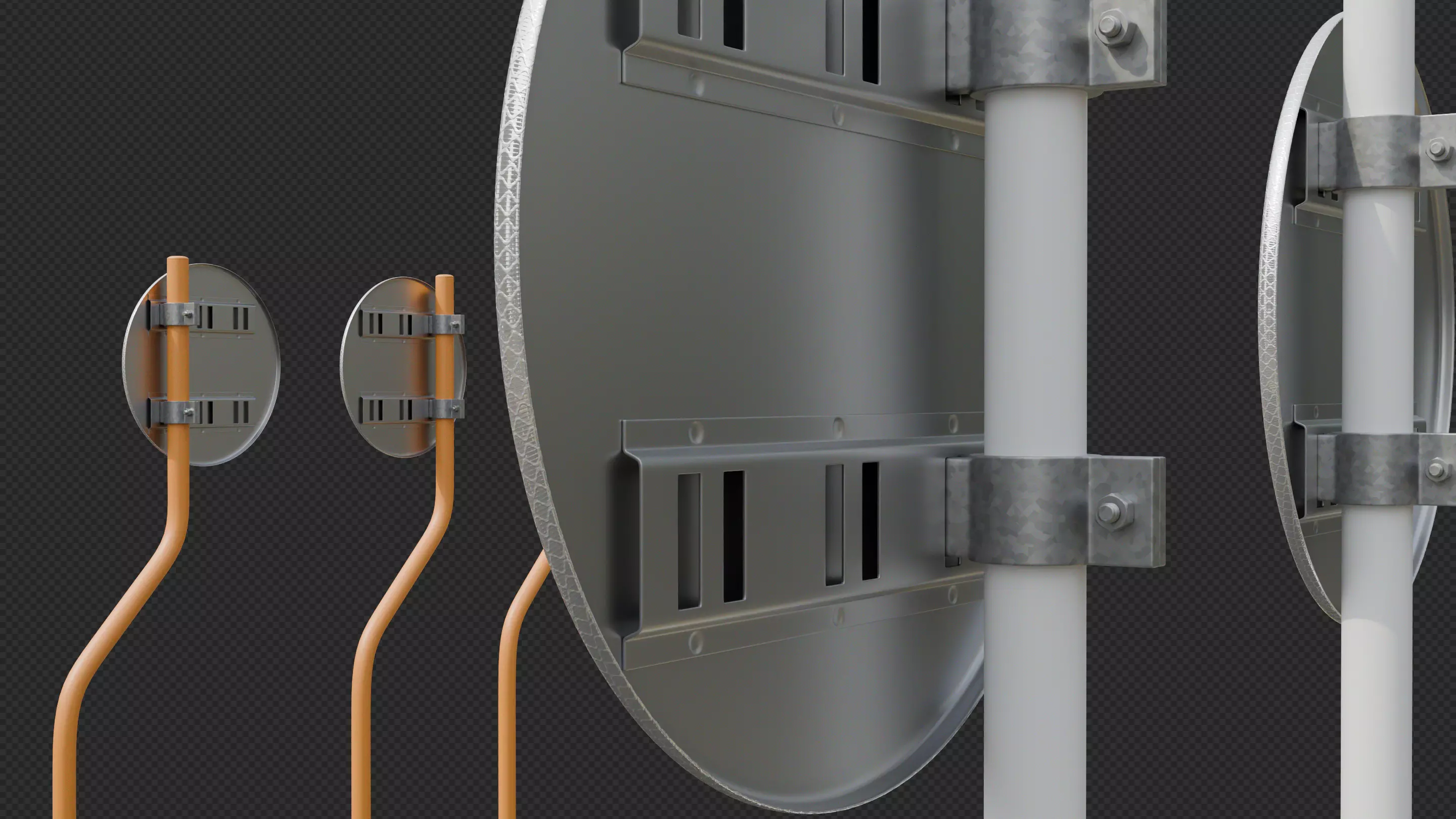 Tokyo Road Sign Cycle Low-poly 3D model_25