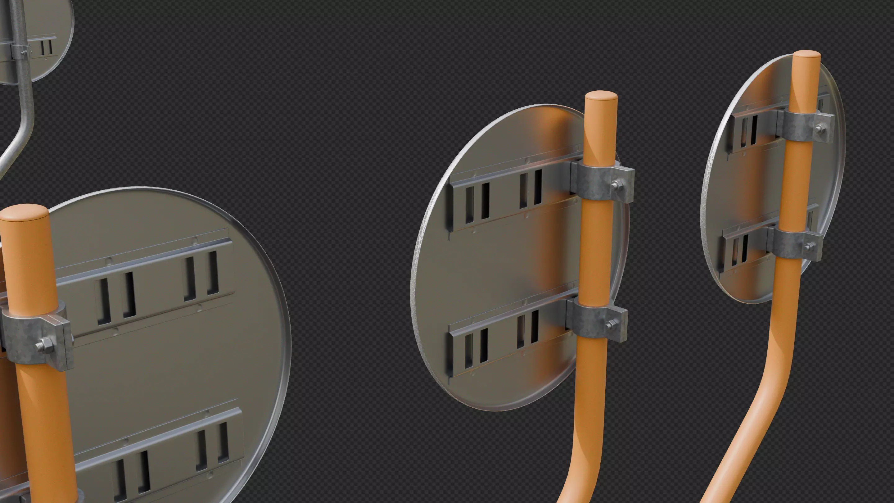 Tokyo Road Sign Cycle Low-poly 3D model_10