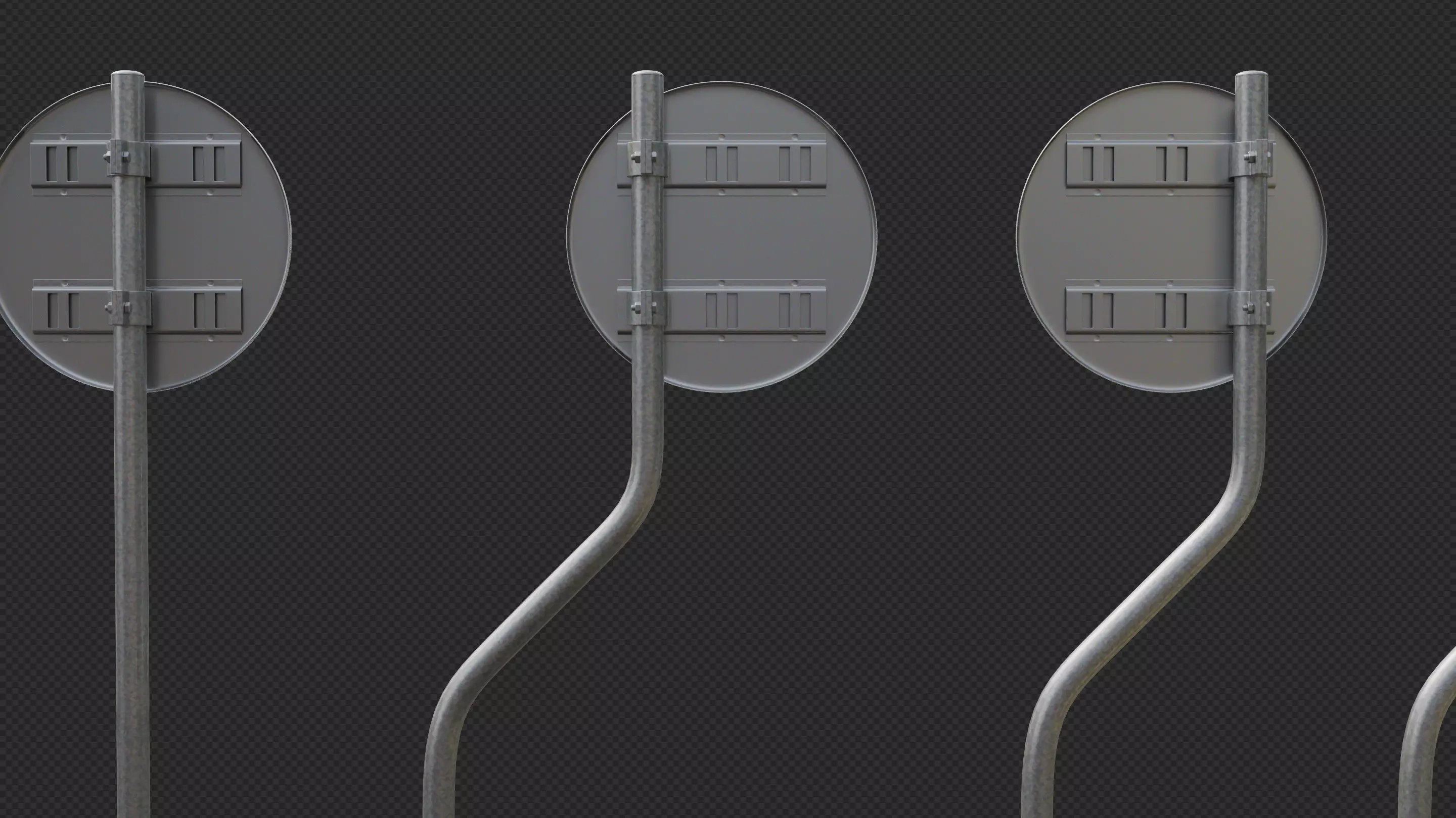 Tokyo Road Sign Cycle Low-poly 3D model_6