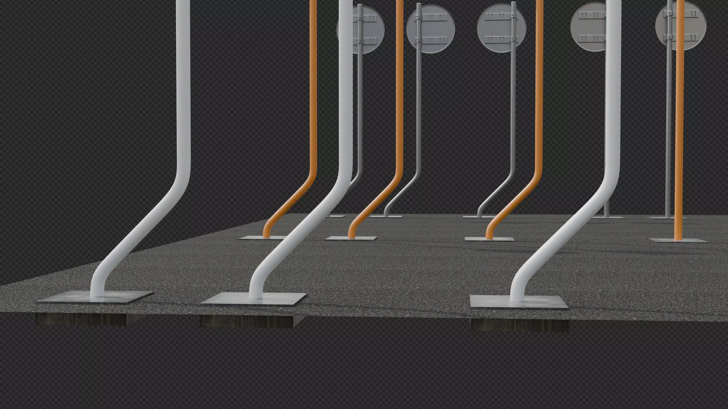 Tokyo Road Sign Cycle Low-poly 3D model_27