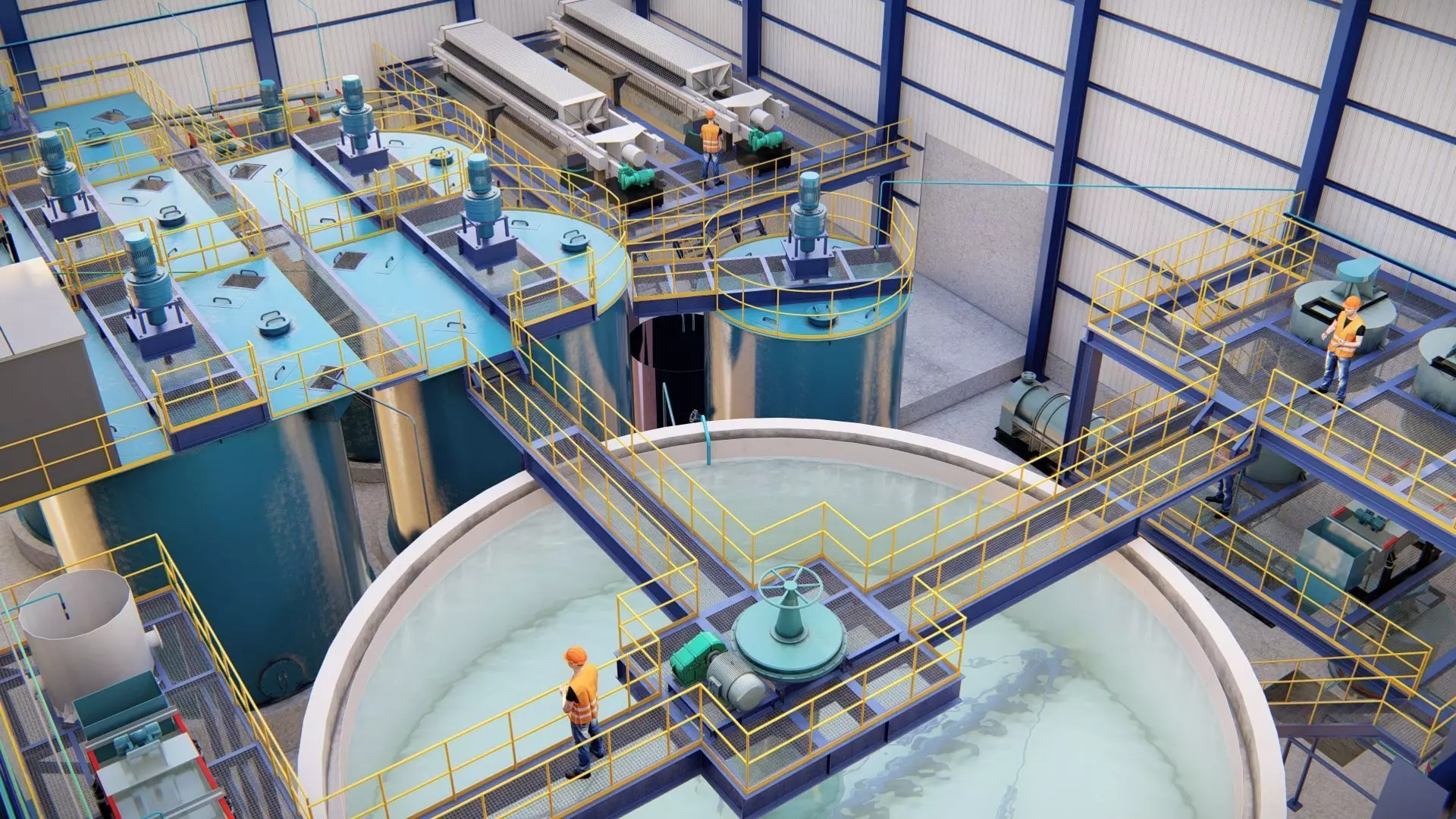 Processing plant - gold leaching 3D model_1