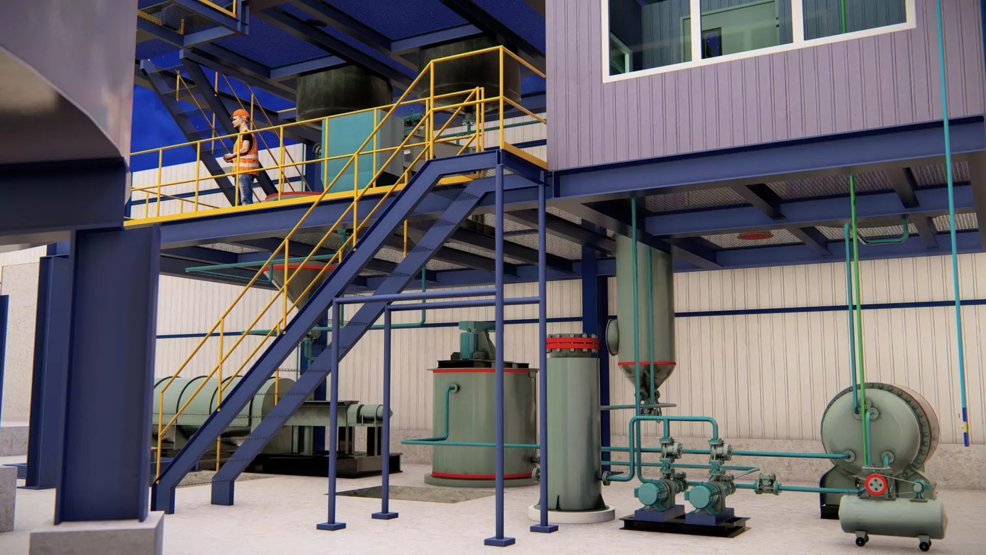 Processing plant - gold leaching 3D model_3