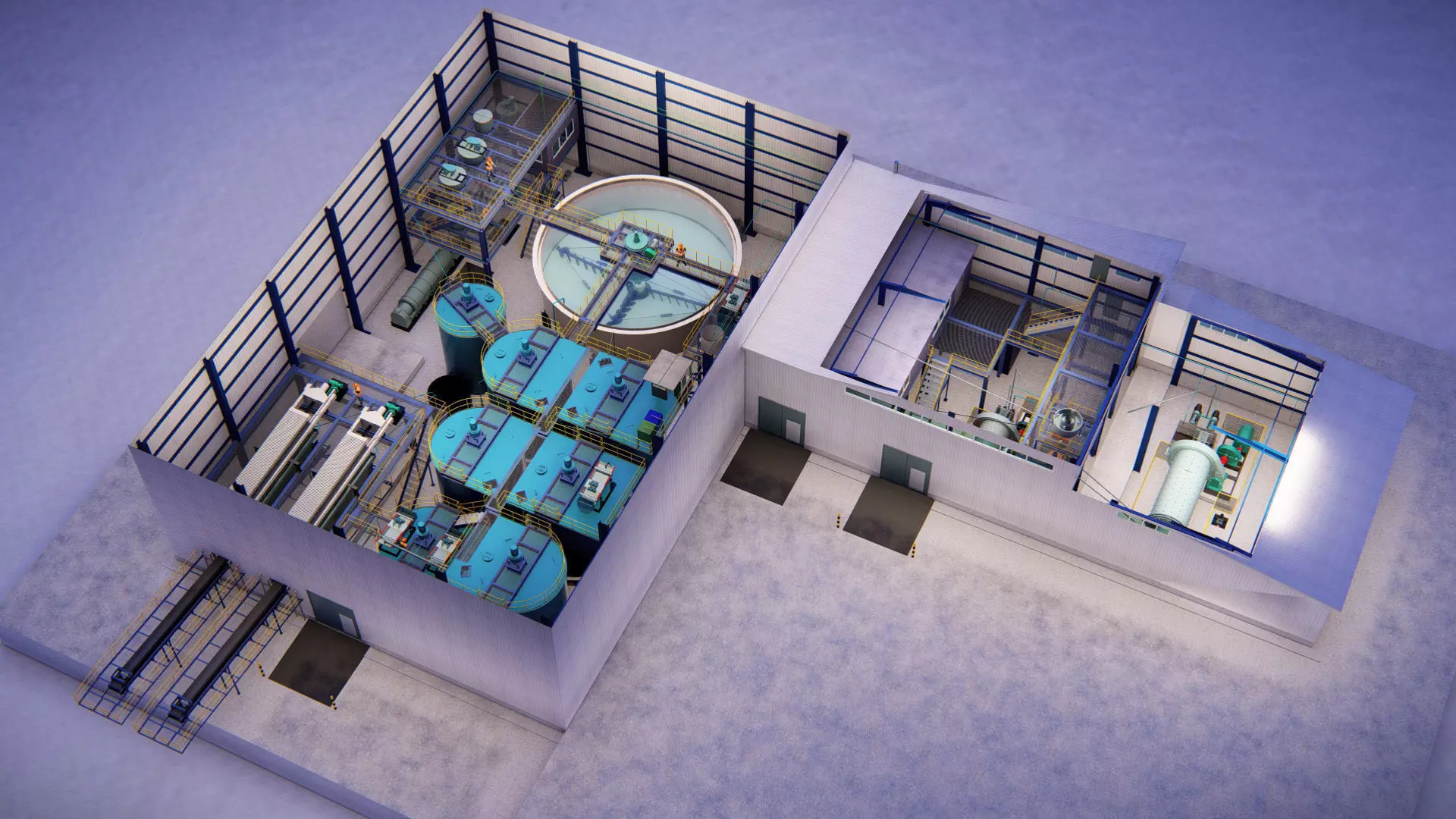 Processing plant - gold leaching 3D model_2