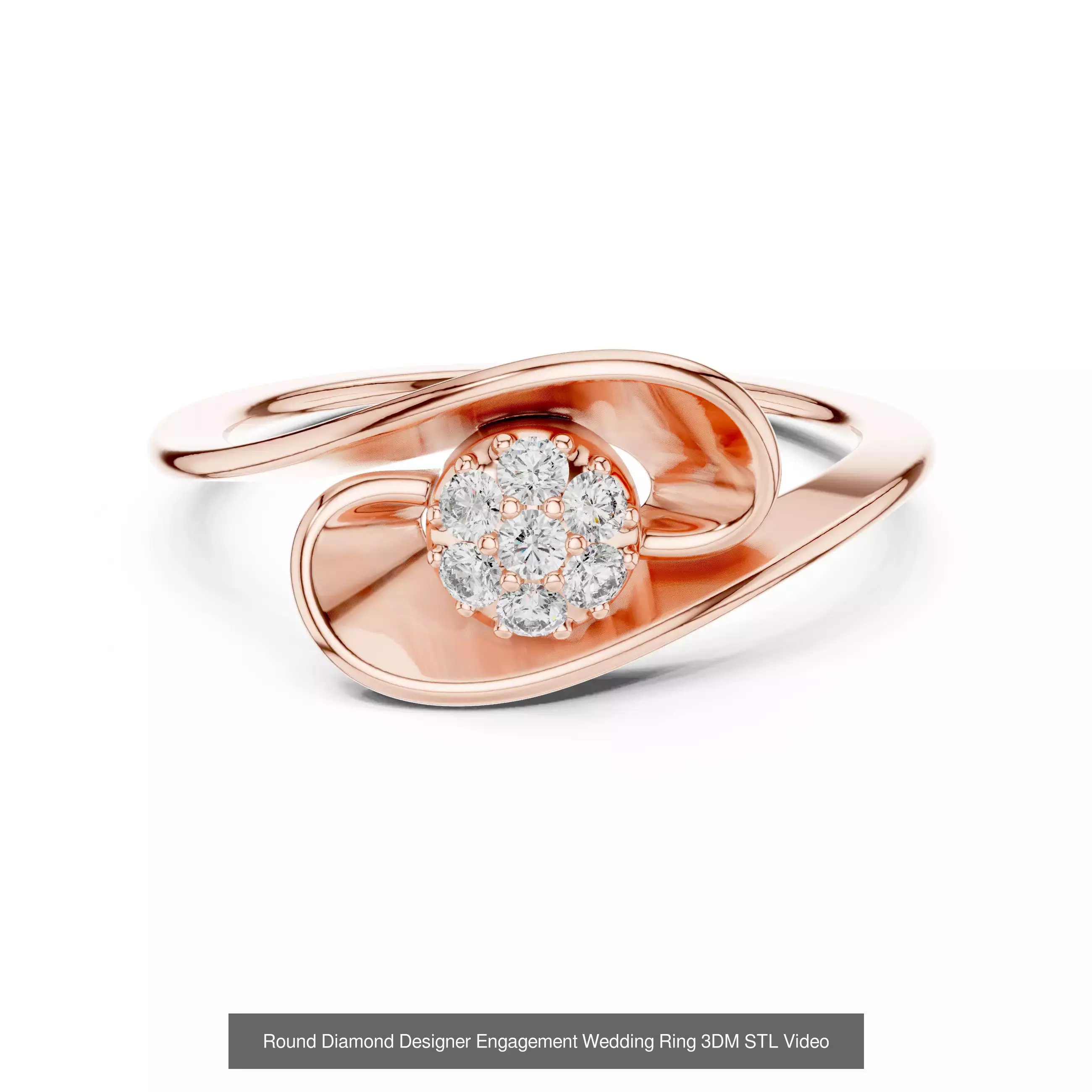 363 Cluster Woman Rings 3DM STL OBJ FBX with 3 COLOR Video 3D Model Collection_177