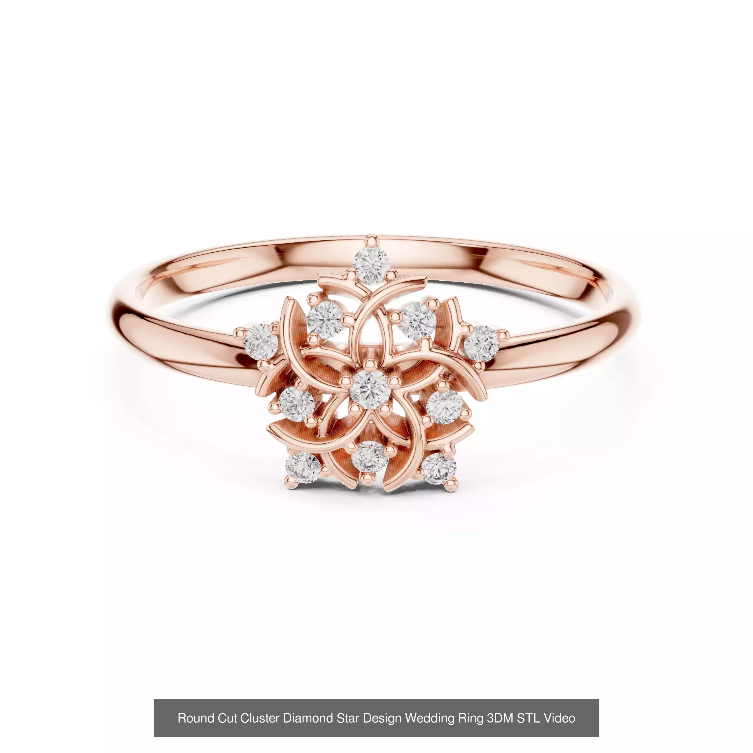 363 Cluster Woman Rings 3DM STL OBJ FBX with 3 COLOR Video 3D Model Collection_193