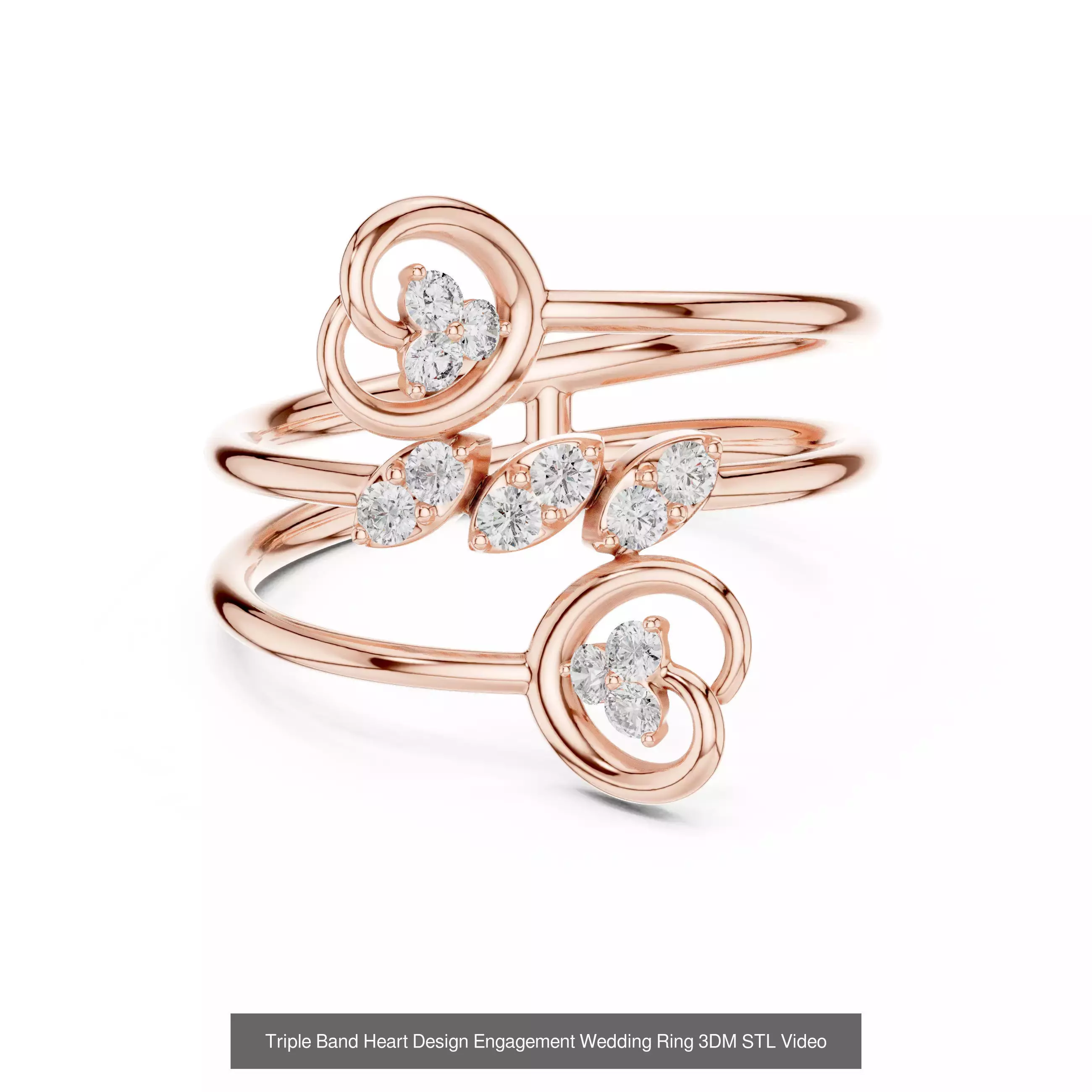 363 Cluster Woman Rings 3DM STL OBJ FBX with 3 COLOR Video 3D Model Collection_153