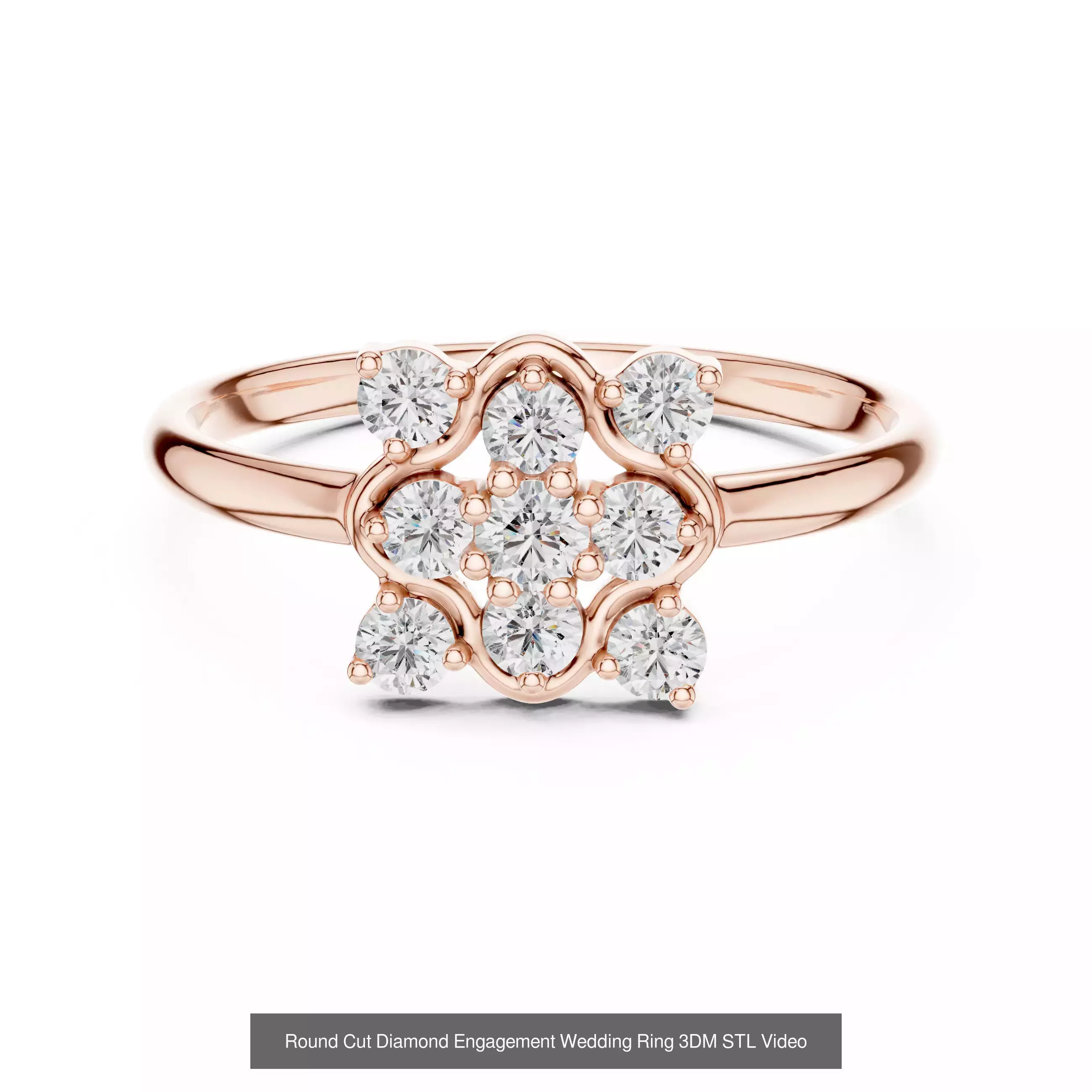 363 Cluster Woman Rings 3DM STL OBJ FBX with 3 COLOR Video 3D Model Collection_223